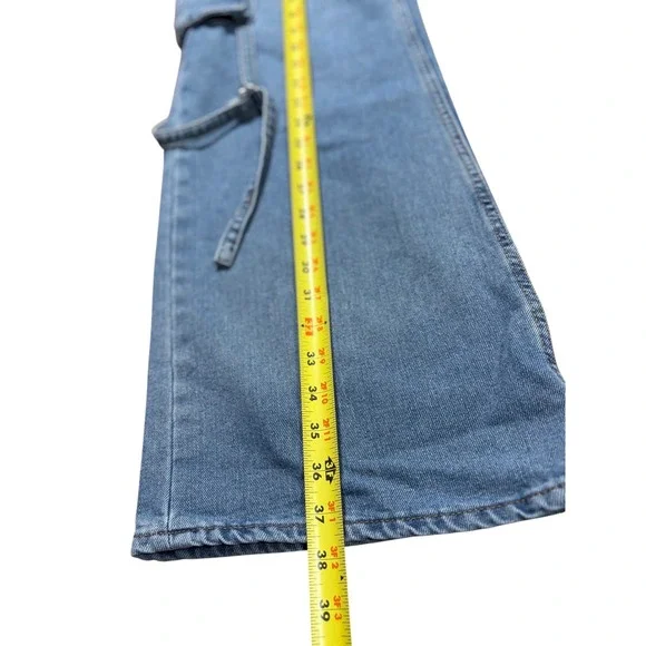 Love For Humanity Jeans Womens Denim Light Wash Wide Leg Cargo Pants - Picture 7 of 9